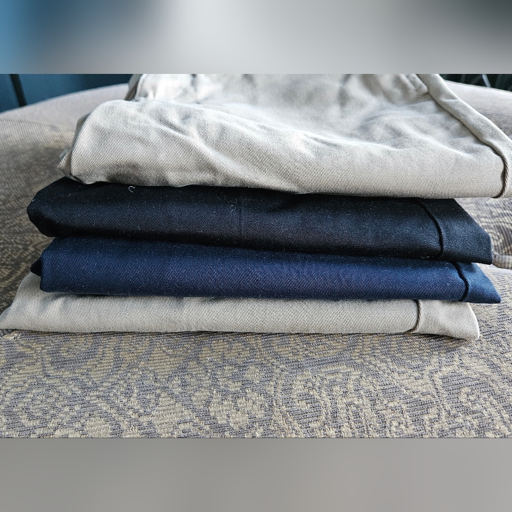 Lands' End School Uniform Boy Slim Iron Knee 4pairs 16S Plain Front Chinos